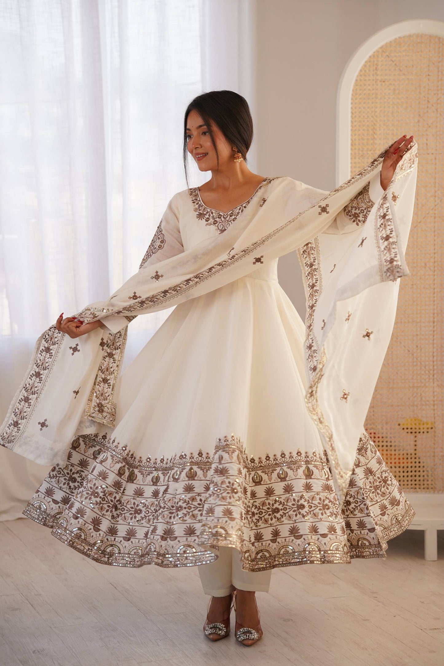 New Designer Anarkali Three Piece Set