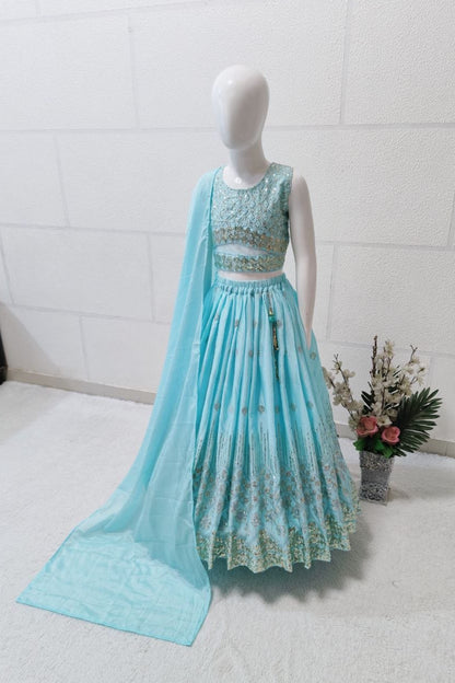 Kids Wedding Sky Lehenga