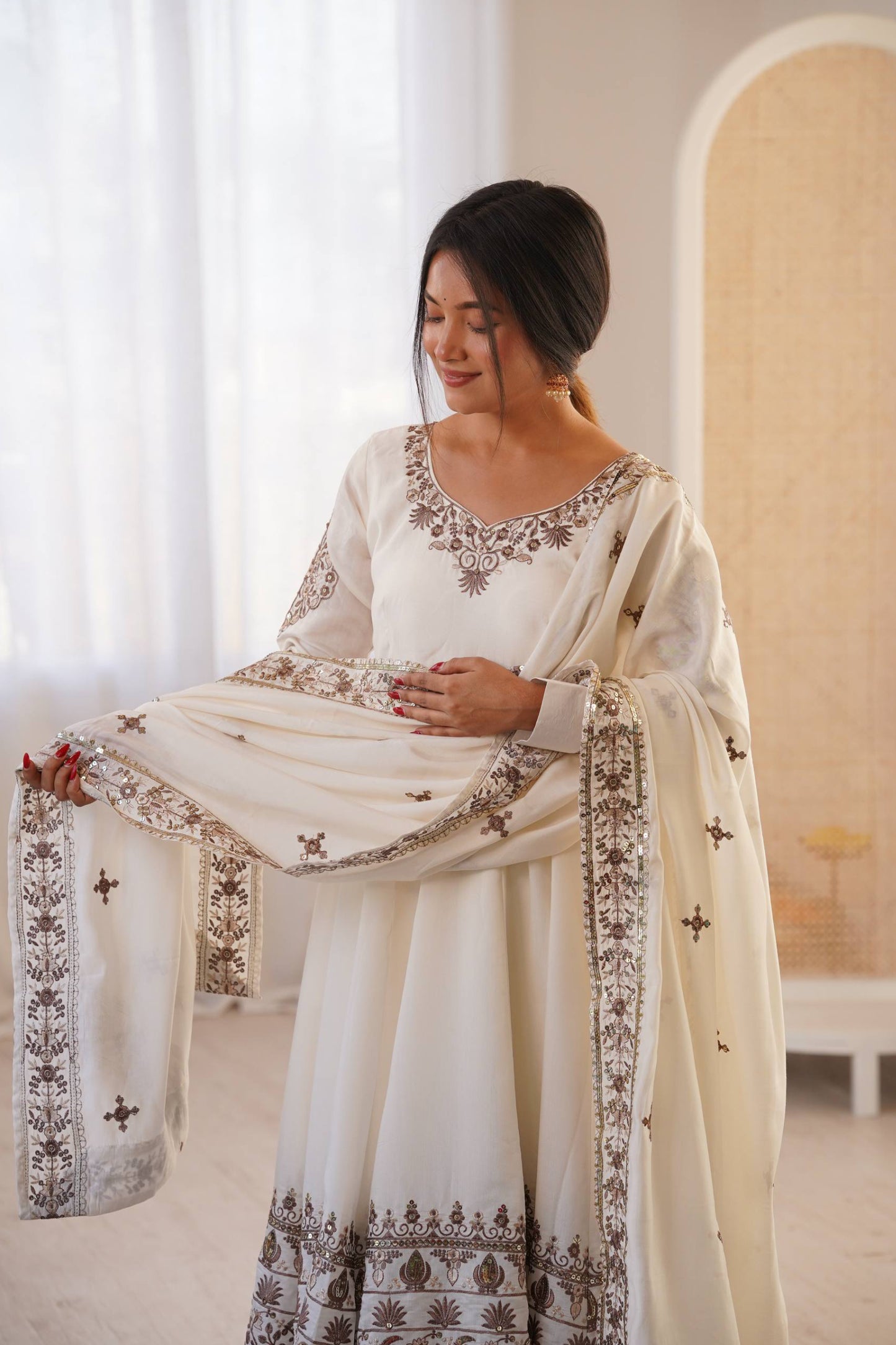 New Designer Anarkali Three Piece Set