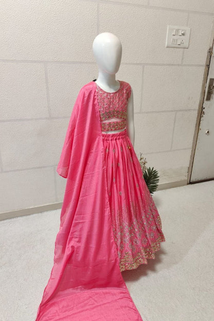 Kids Wedding Pink Lehenga