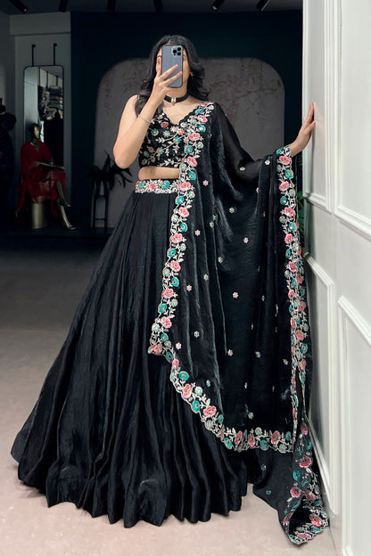 Fendi Black Wedding Lehenga