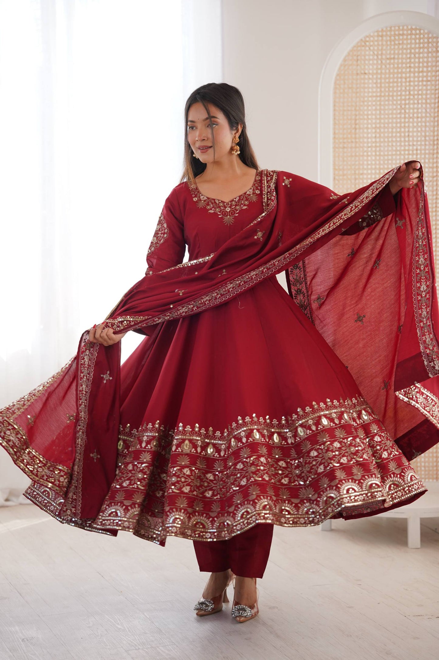 New Designer Anarkali Three Piece Set