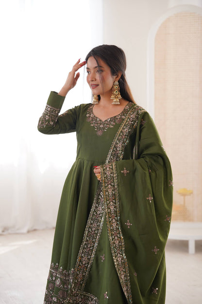 New Designer Anarkali Three Piece Set
