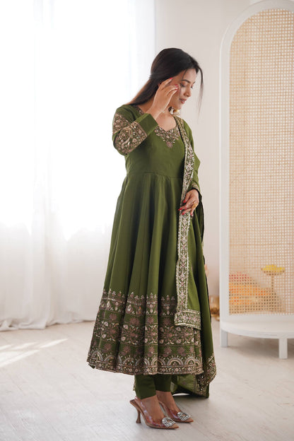 New Designer Anarkali Three Piece Set