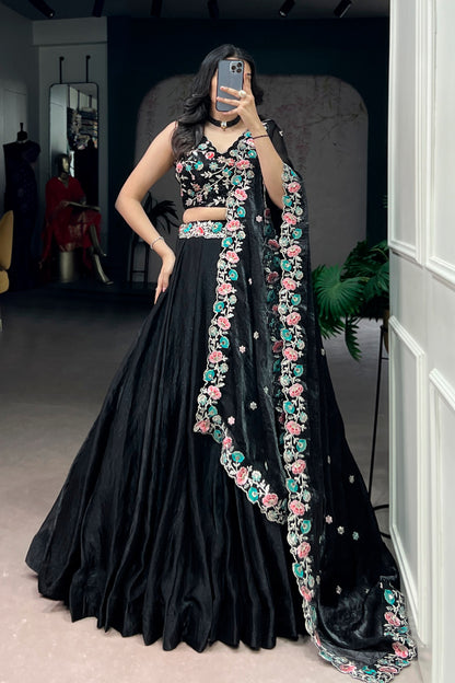 Fendi Black Wedding Lehenga