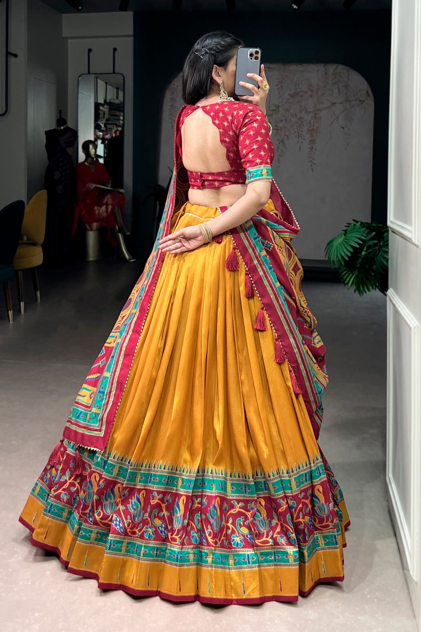 Tasar Silk Festive Shine Lehenga