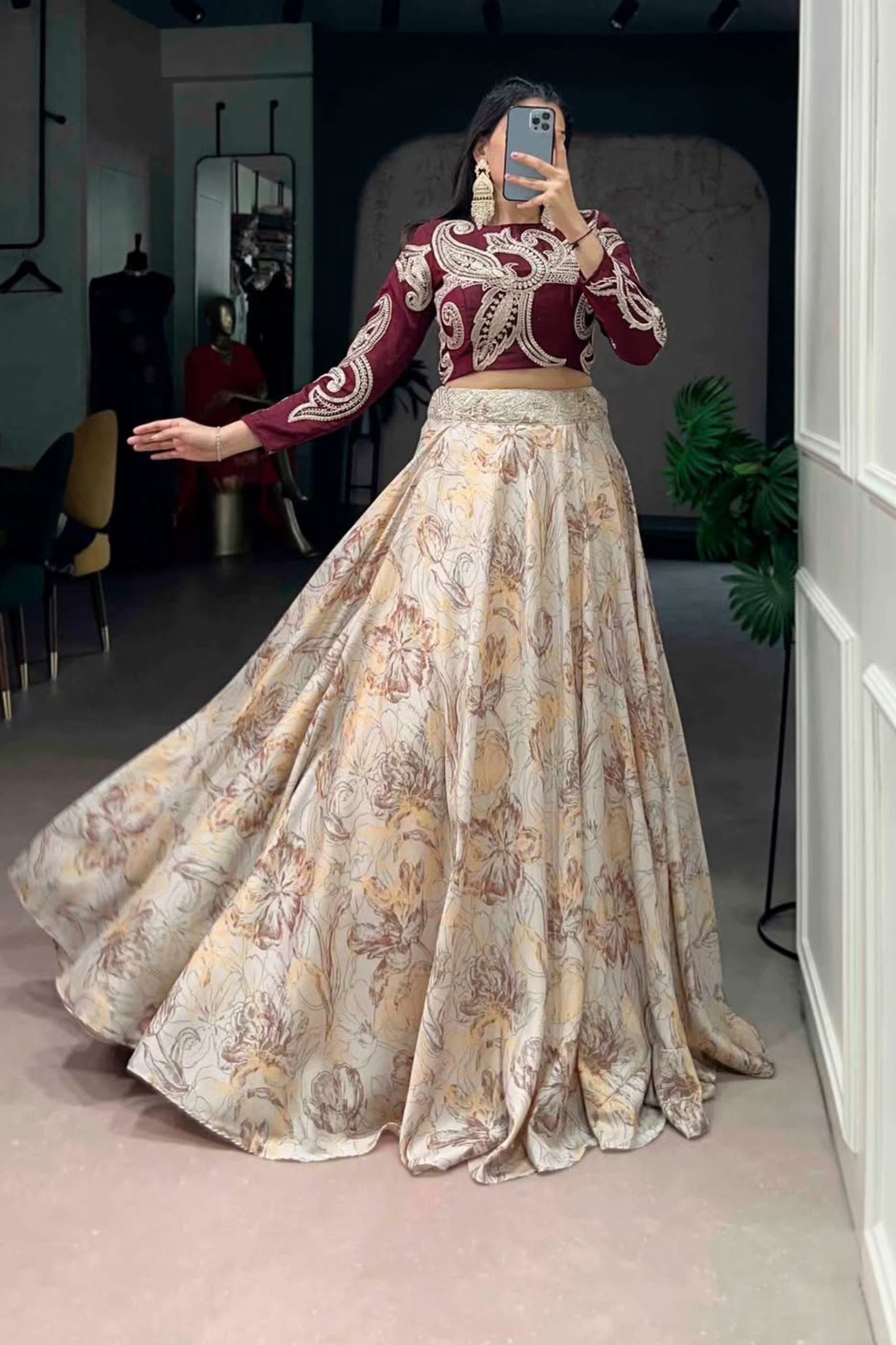 Crop top with Lehenga