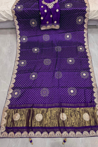 Gaji Silk Bandhani Saree