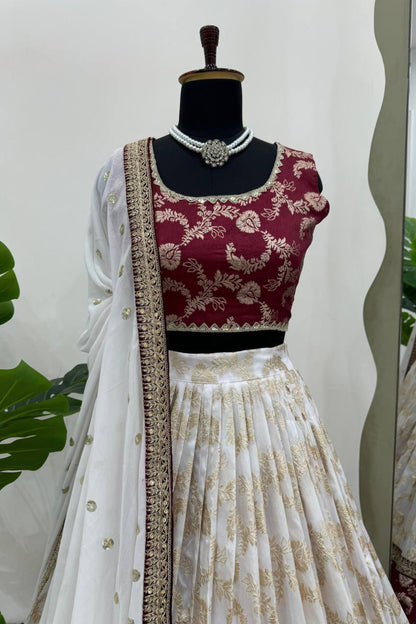 Jacquard Silk Trendy Lehenga Choli