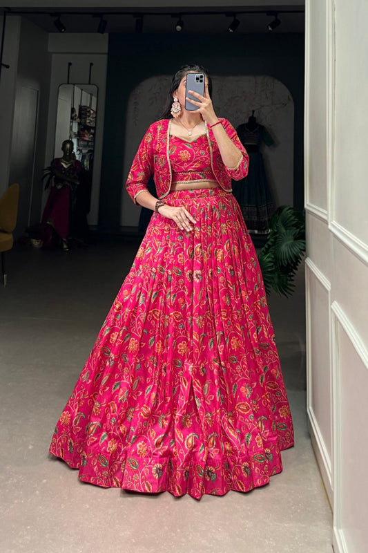 Pink Three Piece Lehenga Set