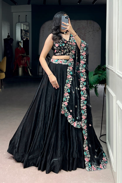 Fendi Black Wedding Lehenga