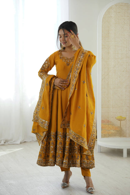New Designer Anarkali Three Piece Set