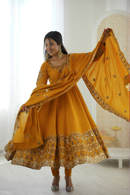 New Designer Anarkali Three Piece Set
