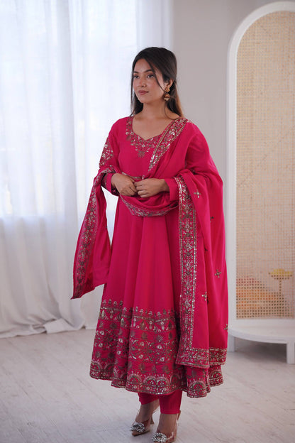 New Designer Anarkali Three Piece Set