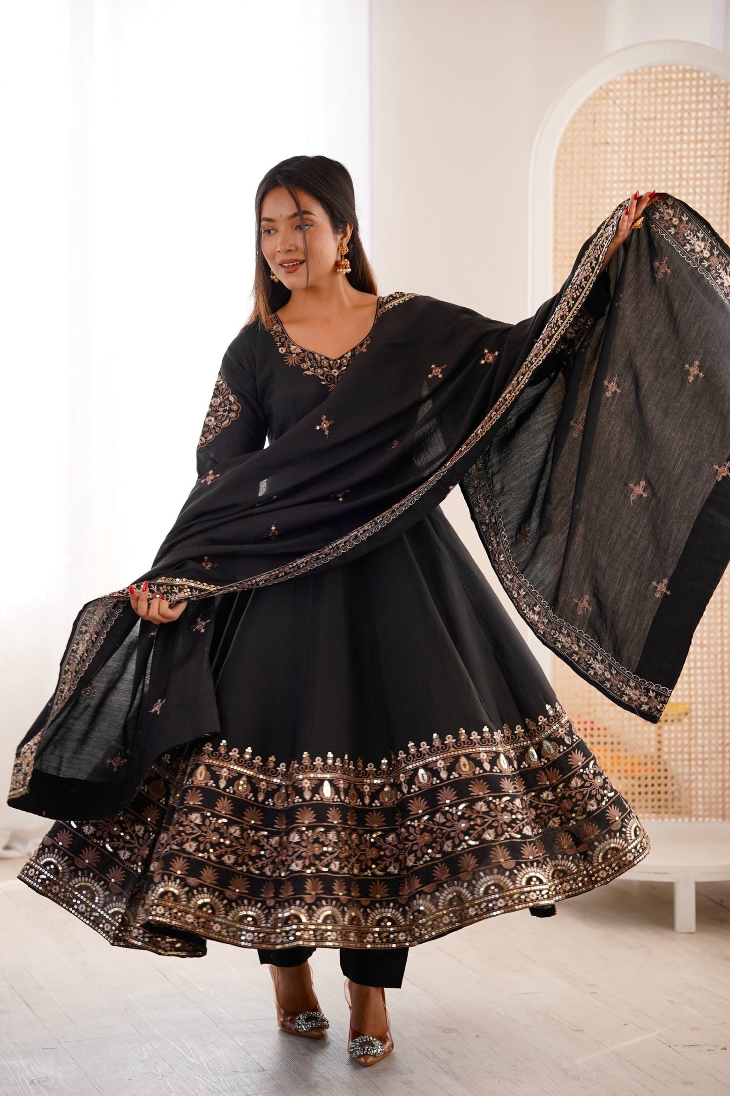 New Designer Anarkali Three Piece Set