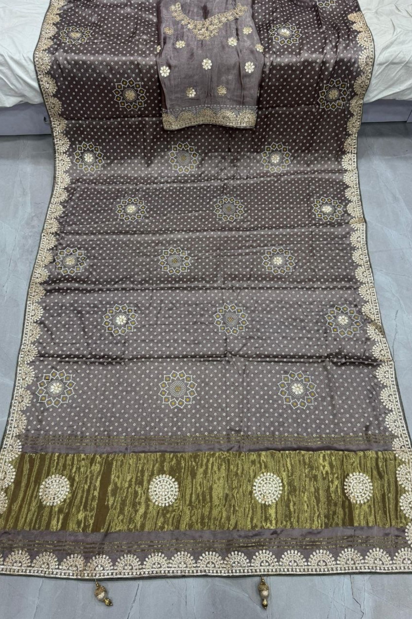 Gaji Silk Bandhani Saree