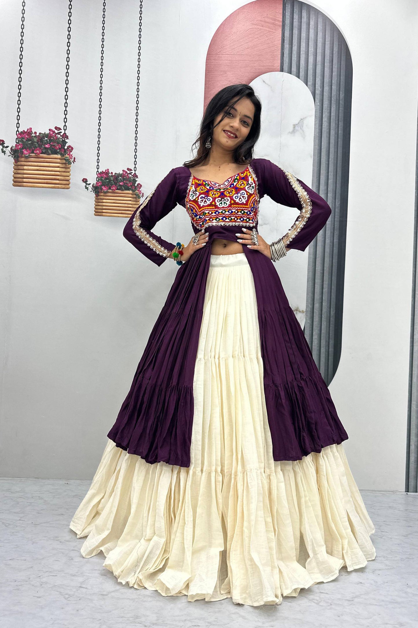 Navratri Special Long Top With Lehenga
