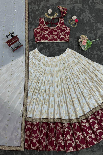 Jacquard Silk Trendy Lehenga Choli