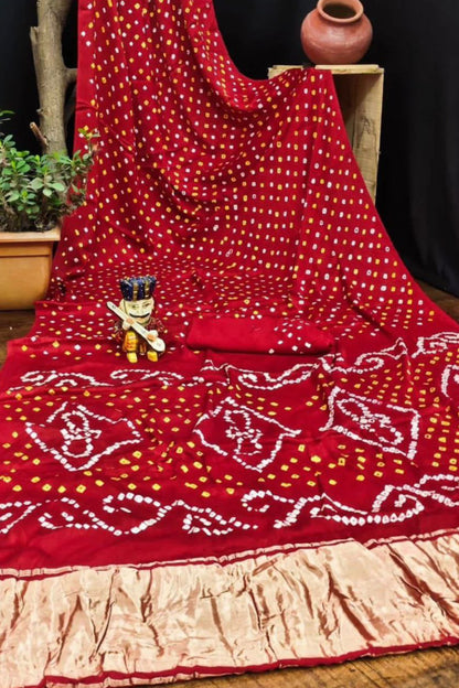 Gaji Silk Bandhani Saree