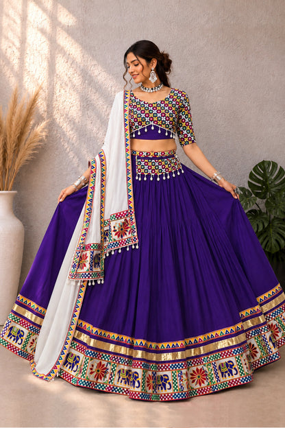 Traditional Gamthi Mirror Work Lehenga Choli