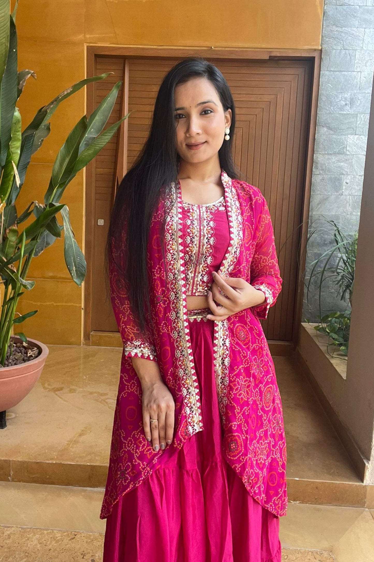 Festival Bandhej Lehenga | Three Piece Set