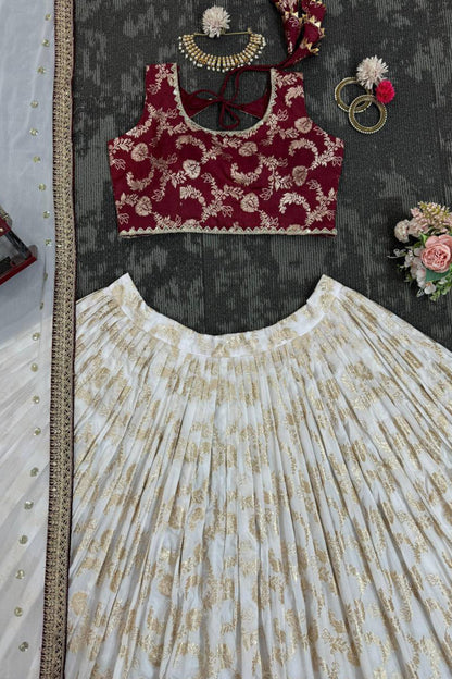 Jacquard Silk Trendy Lehenga Choli