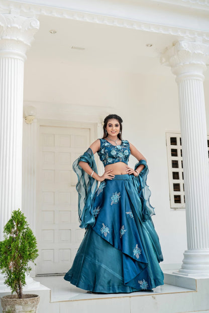 Rama Western Flower Lahenga Choli