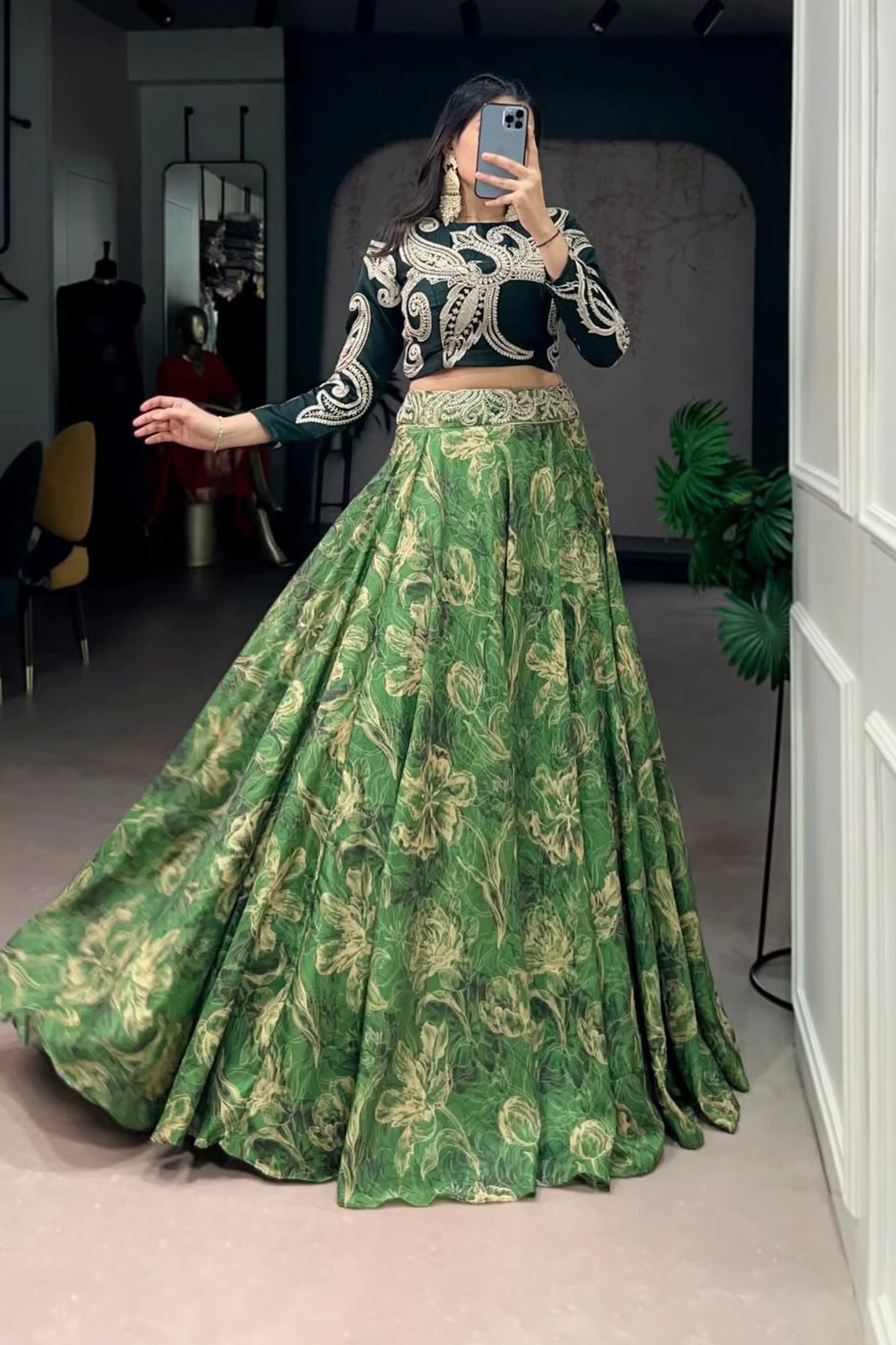 Crop top with Lehenga