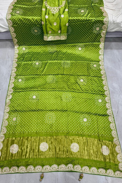 Gaji Silk Bandhani Saree