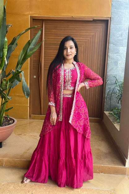 Festival Bandhej Lehenga | Three Piece Set