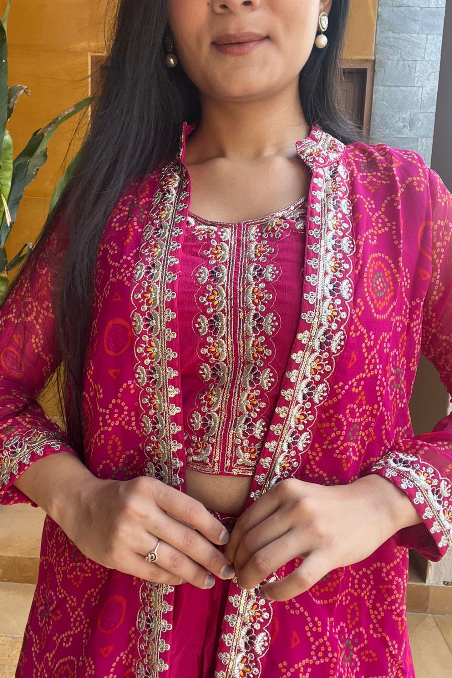 Festival Bandhej Lehenga | Three Piece Set