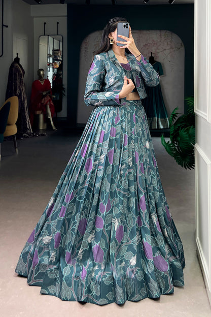 Tasar Silk Printed Three Piece Set