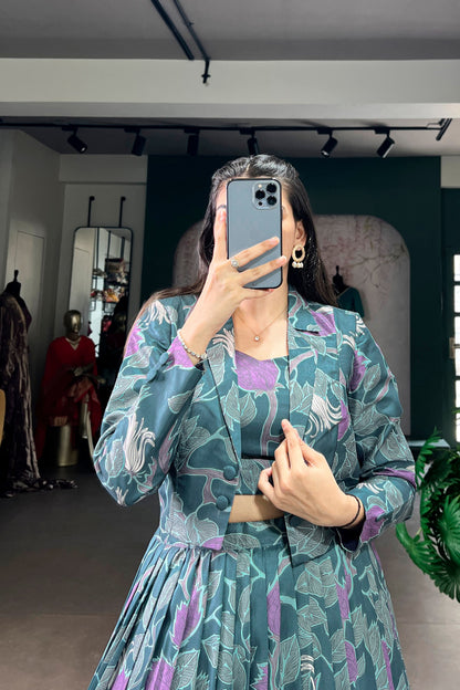Tasar Silk Printed Three Piece Set