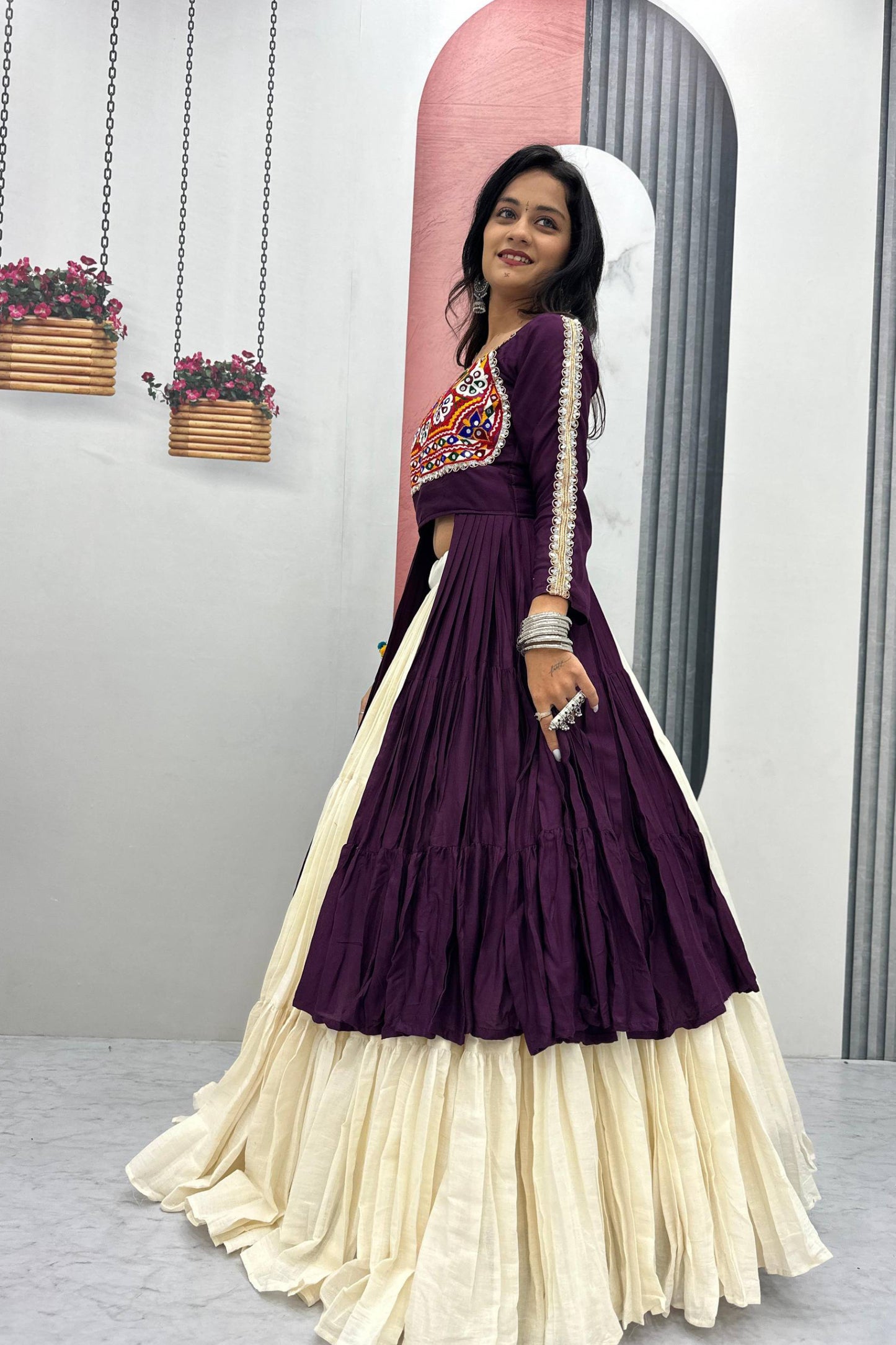 Navratri Special Long Top With Lehenga