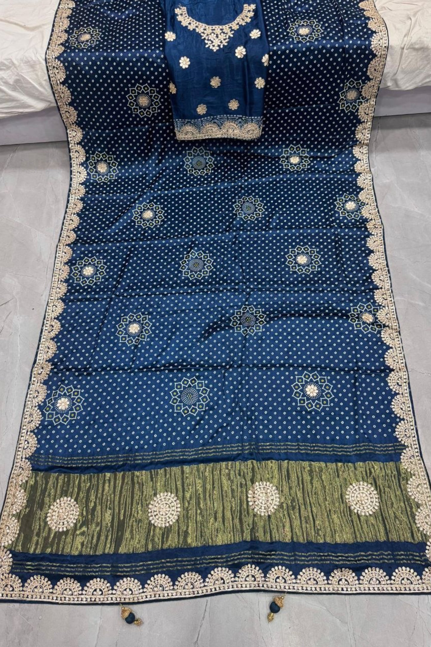 Gaji Silk Bandhani Saree