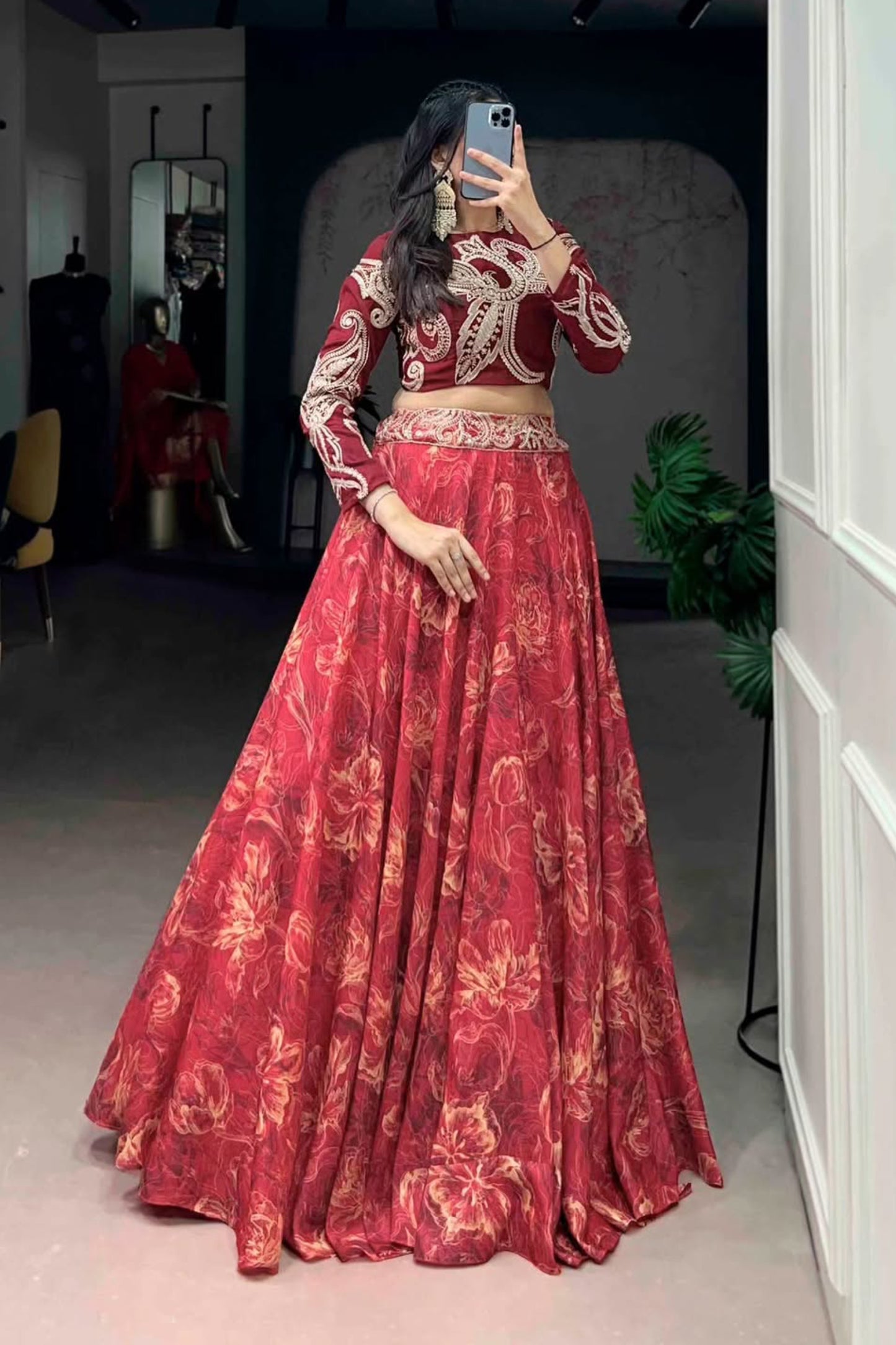 Crop top with Lehenga