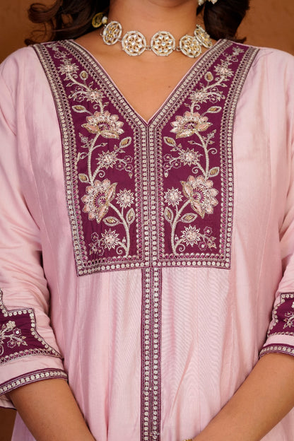 Anarkali Kurti With Plazzo Dupatta Set