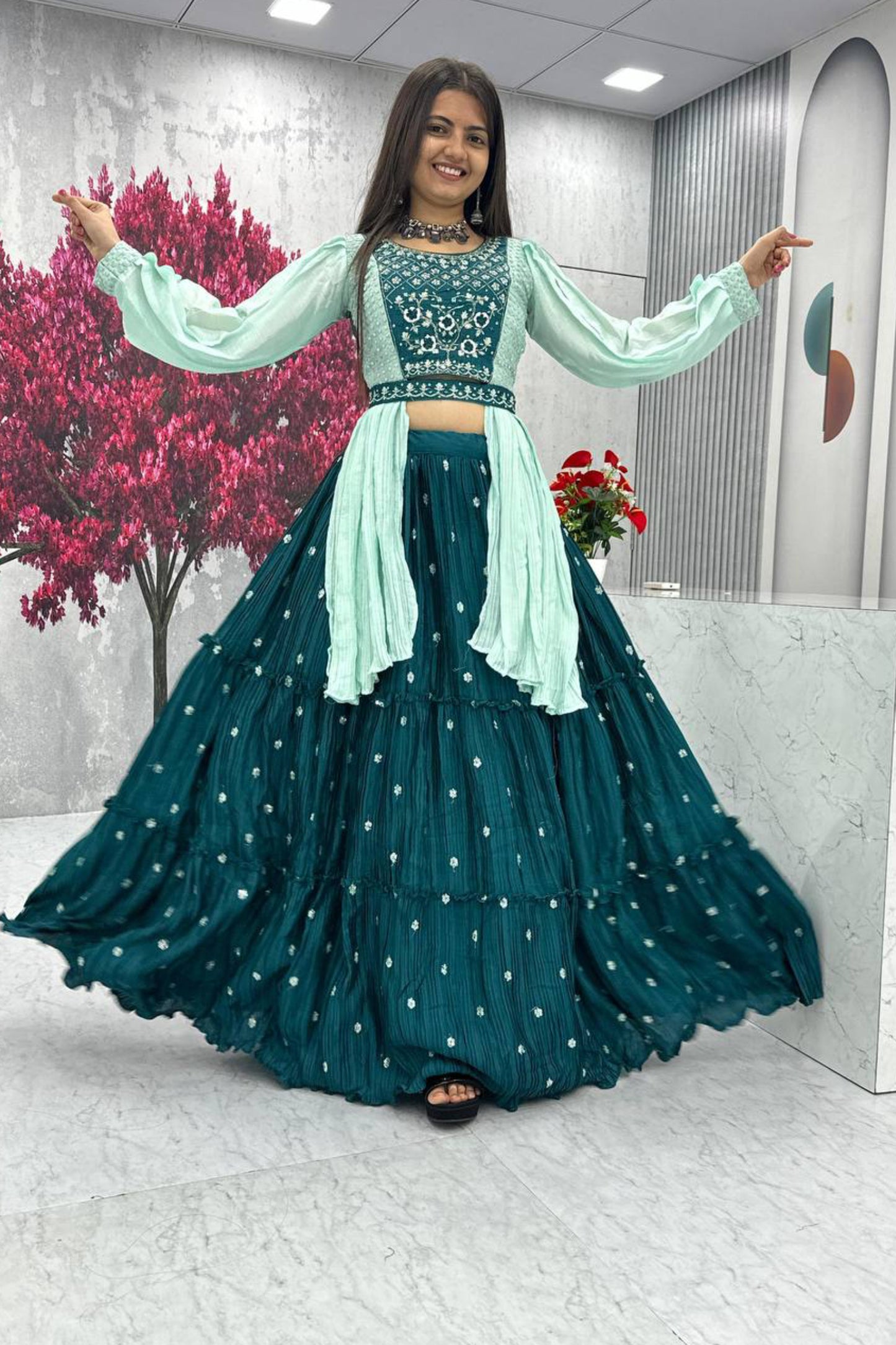 Wedding Special Three Piece Crop top
