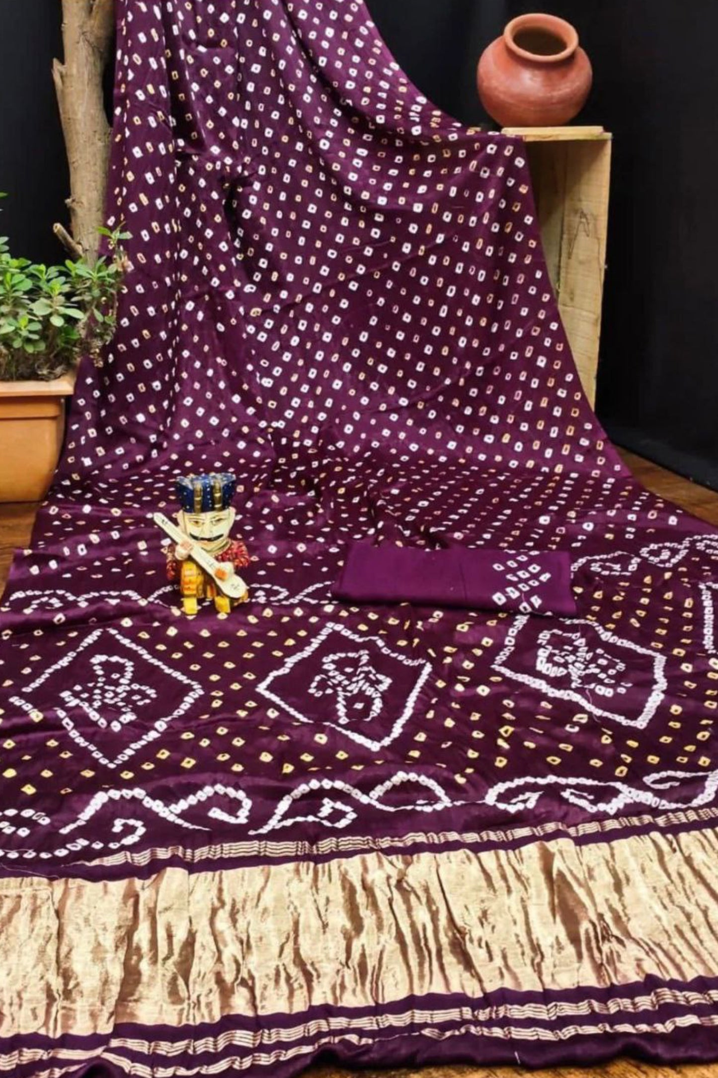 Gaji Silk Bandhani Saree
