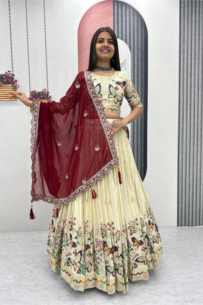 Pure Tissue Silk Lehenga