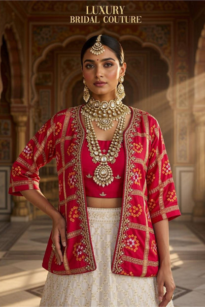 Exude Elegance with Our Pure Gaji Silk Three Piece Set !