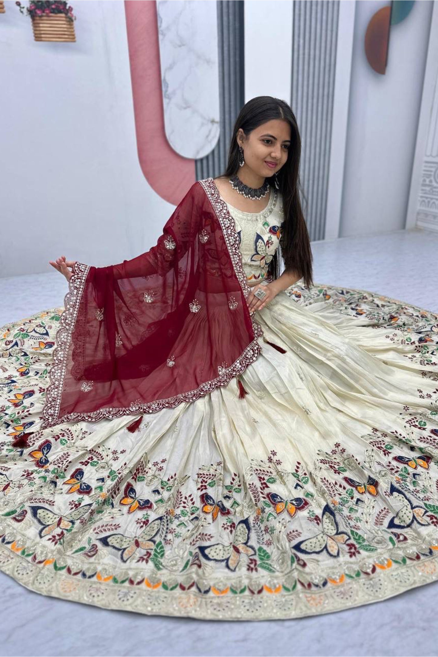 Pure Tissue Silk Lehenga