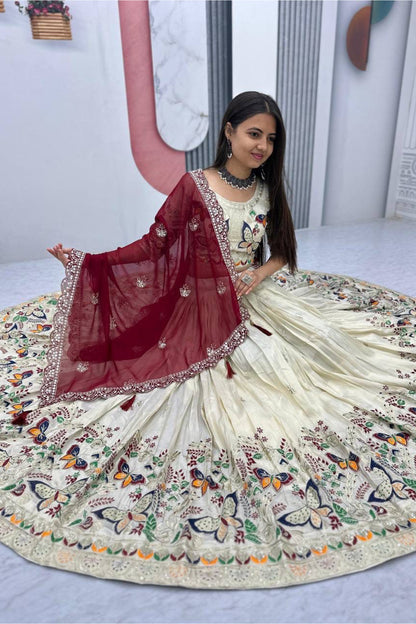 Pure Tissue Silk Lehenga