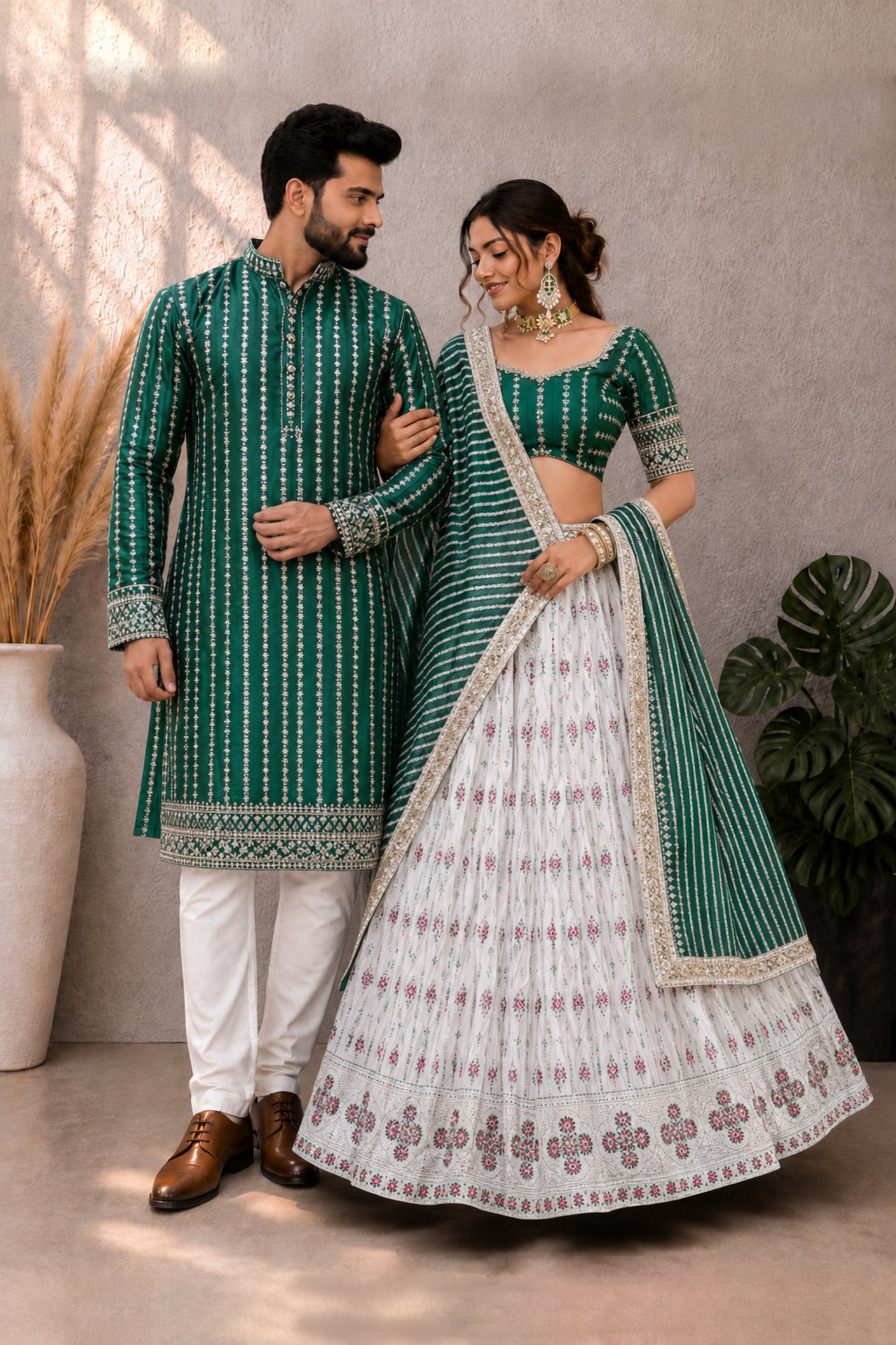 Emerald Elegance Couple Set