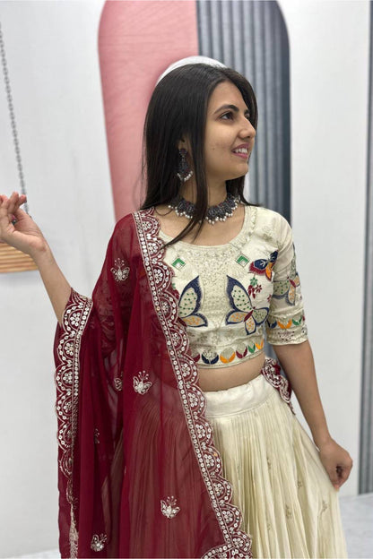 Pure Tissue Silk Lehenga
