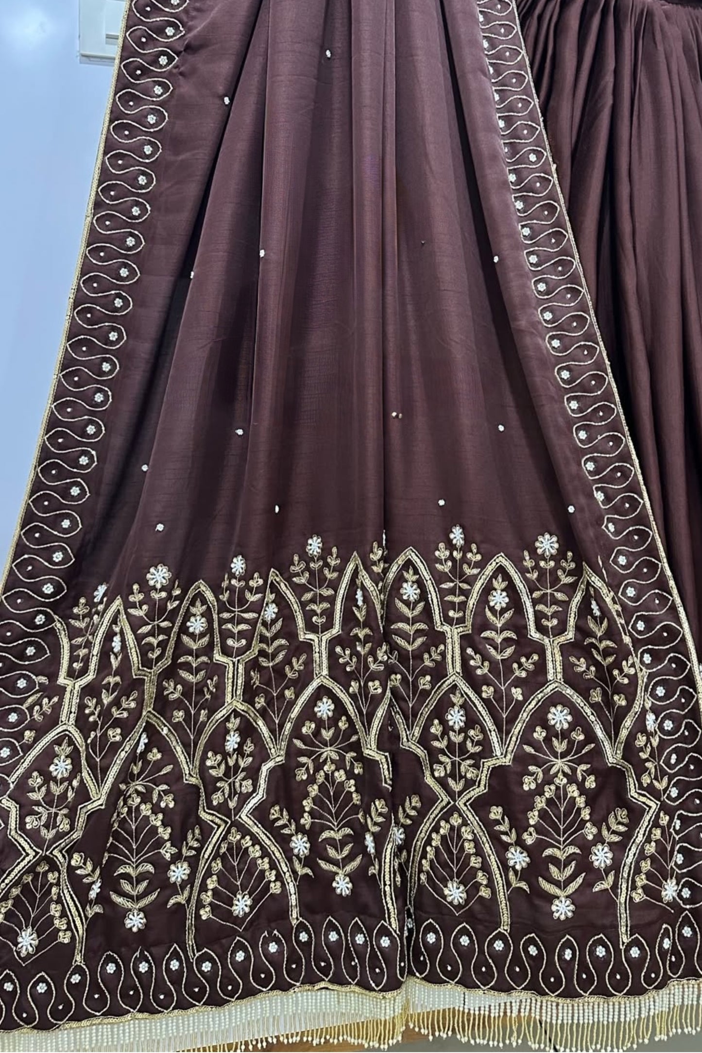 Royal Chocolate Brown Handmade Work Chaniya Choli