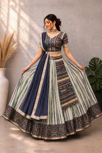 Traditional Royal Blue Lahenga Choli