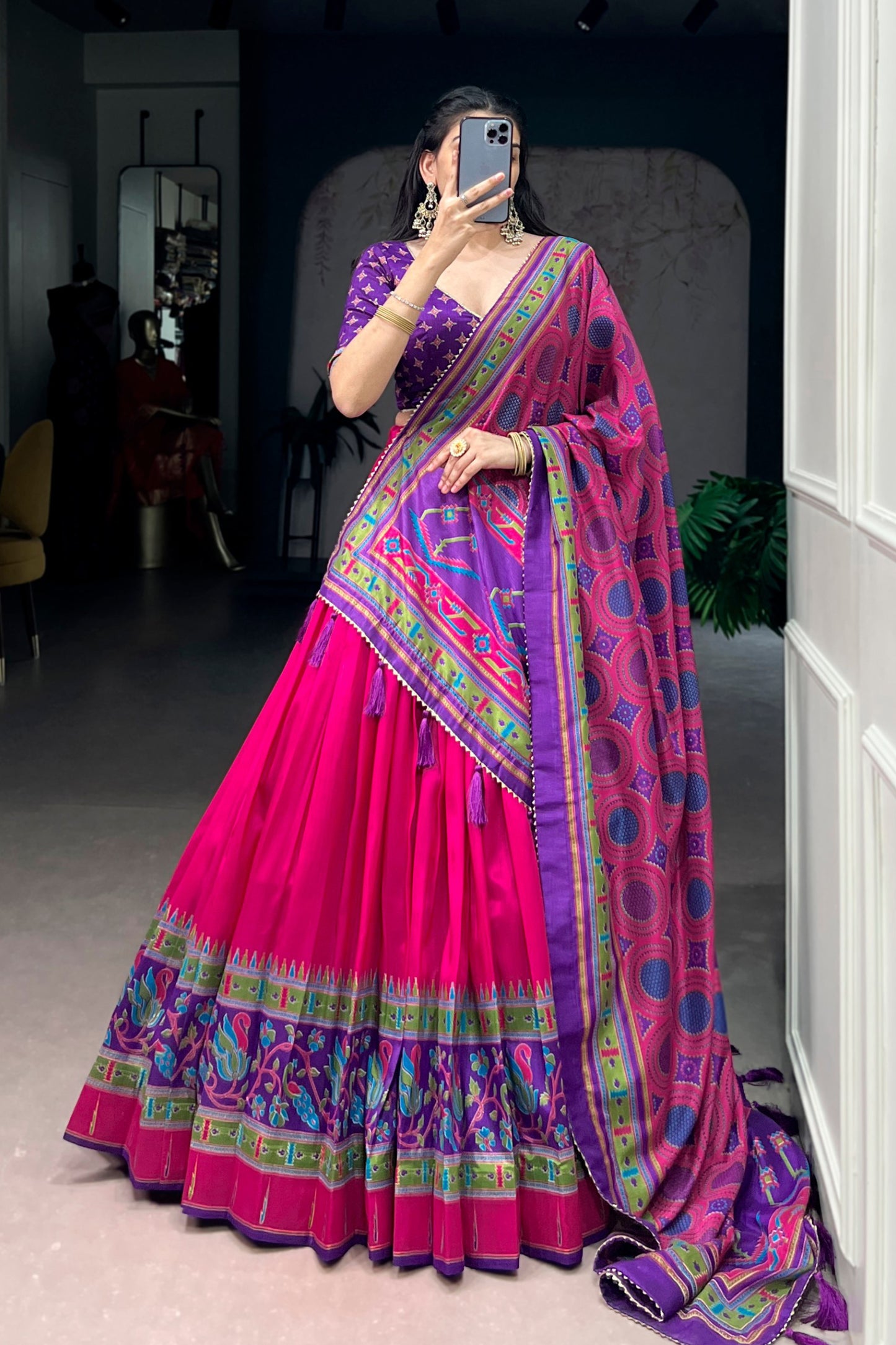 Tasar Silk Festive Shine Lehenga