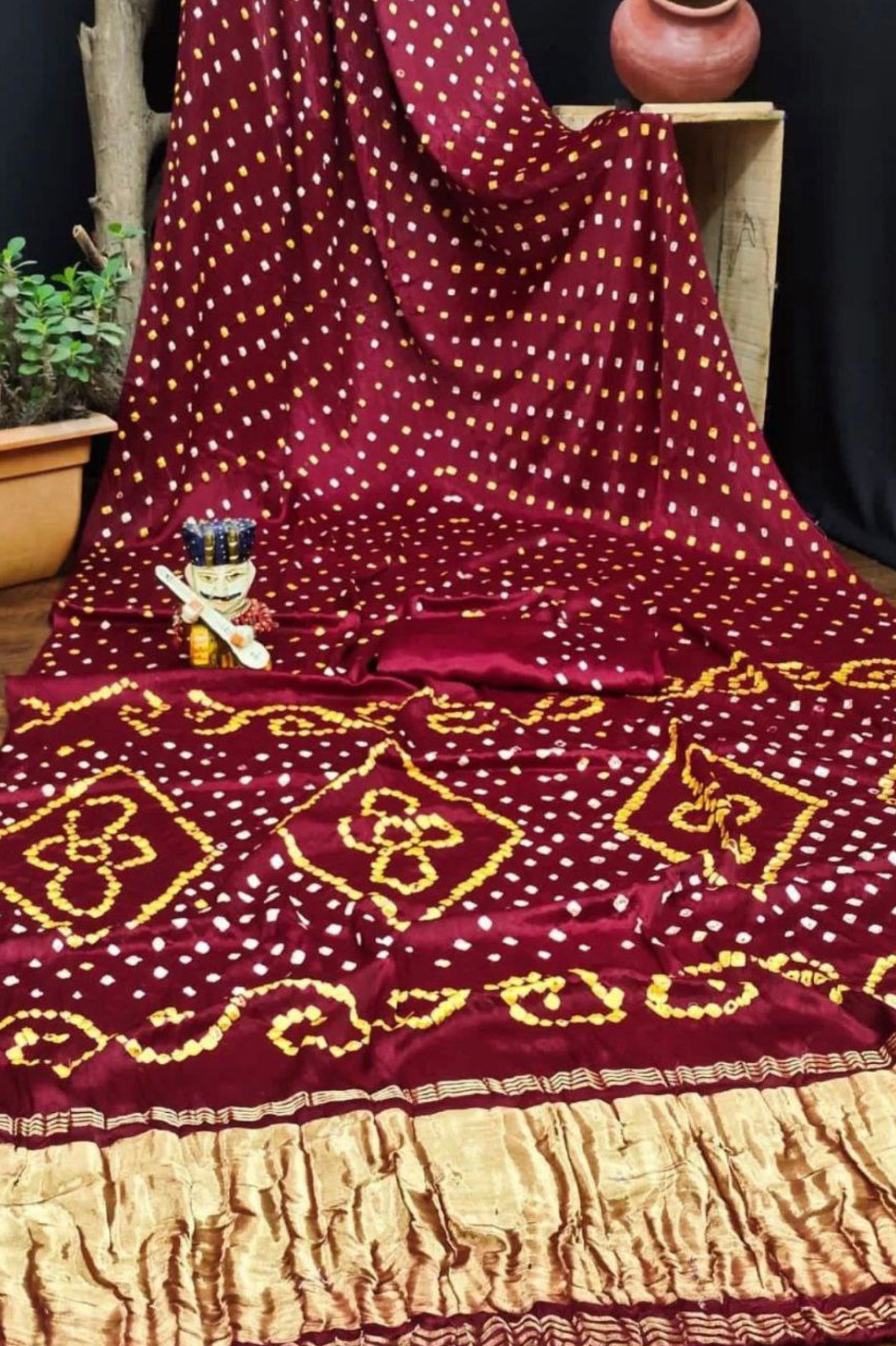 Gaji Silk Bandhani Saree