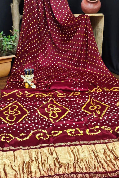 Gaji Silk Bandhani Saree